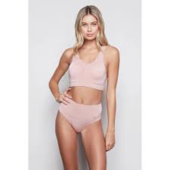 NWT Good American blush high impact sports bra XS - Picture 2 of 10